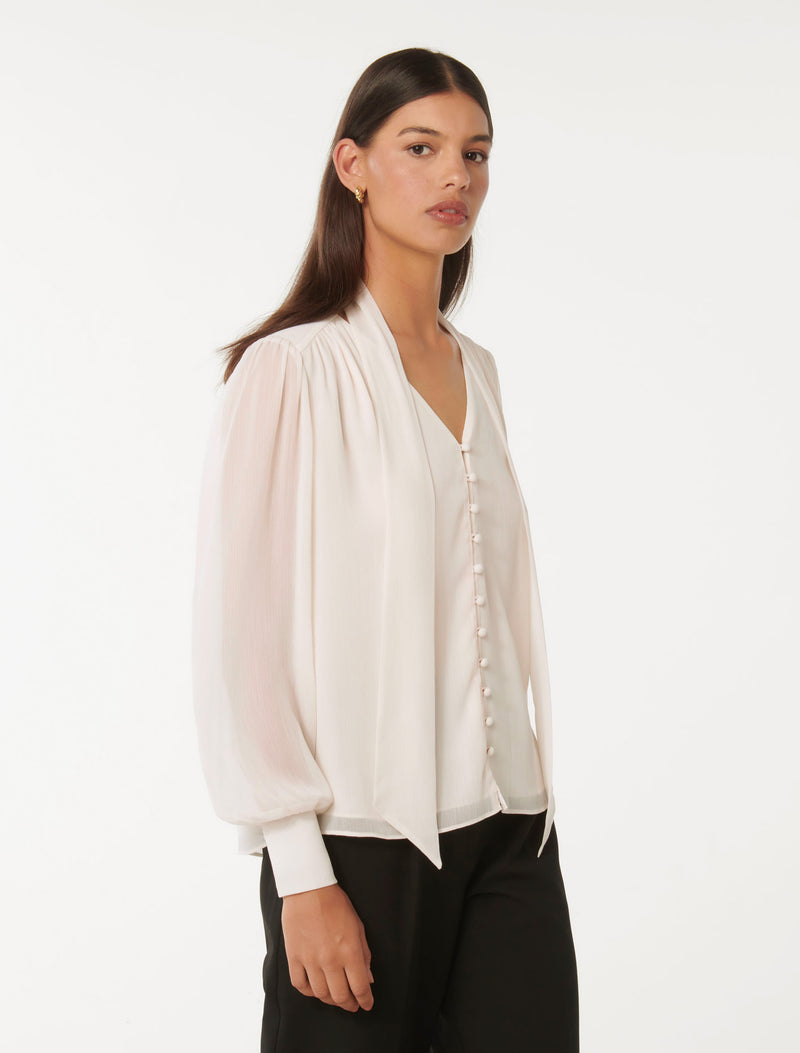 Teresa Neck Tie Blouse Forever New