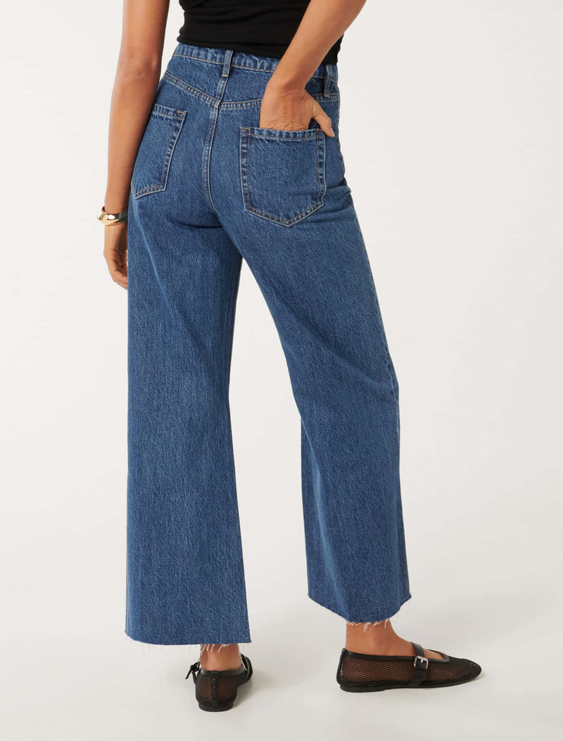 Celia Cropped Wide Leg Jeans Forever New