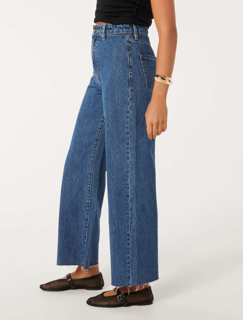 Celia Cropped Wide Leg Jeans Forever New