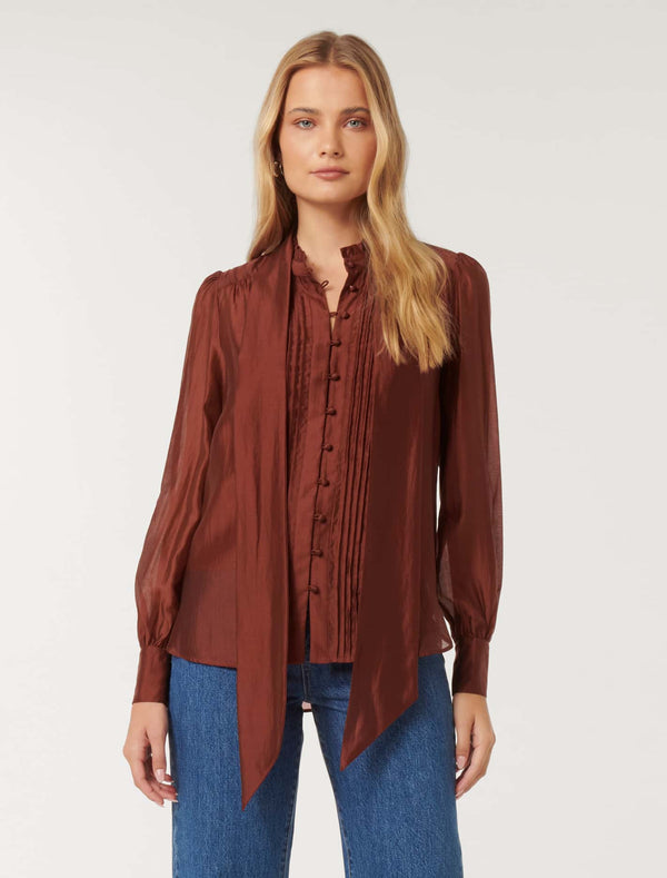 Naomi Neck Tie Blouse Forever New