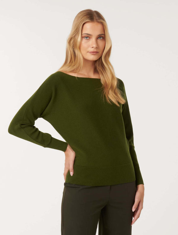 Tilda Tipped Shoulder Knit Jumper Forever New