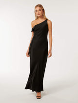 Blake Satin Tipped Shoulder Maxi Dress Forever New