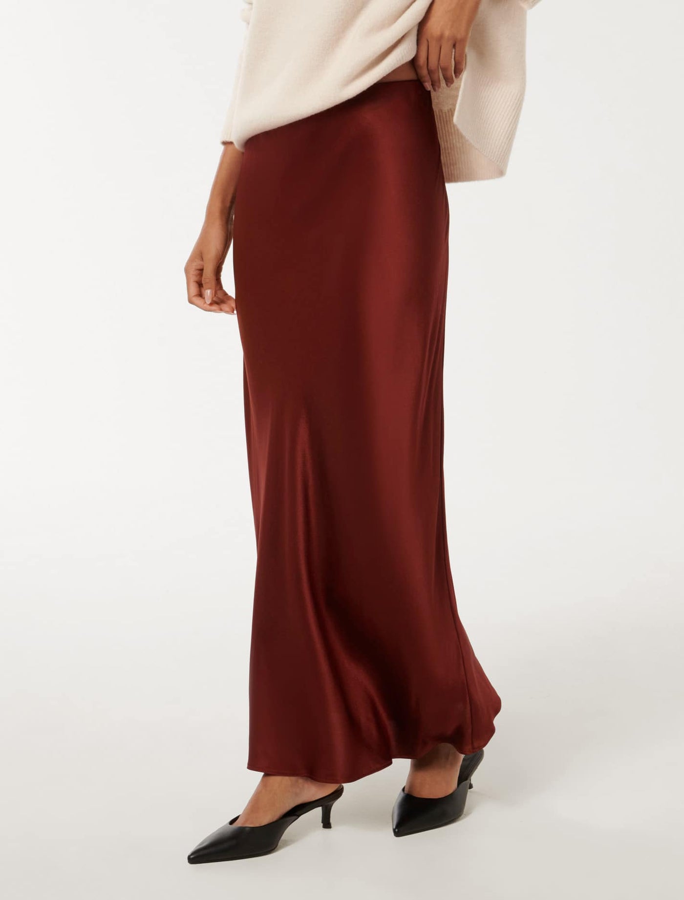 Petite midi skirt satin best sale