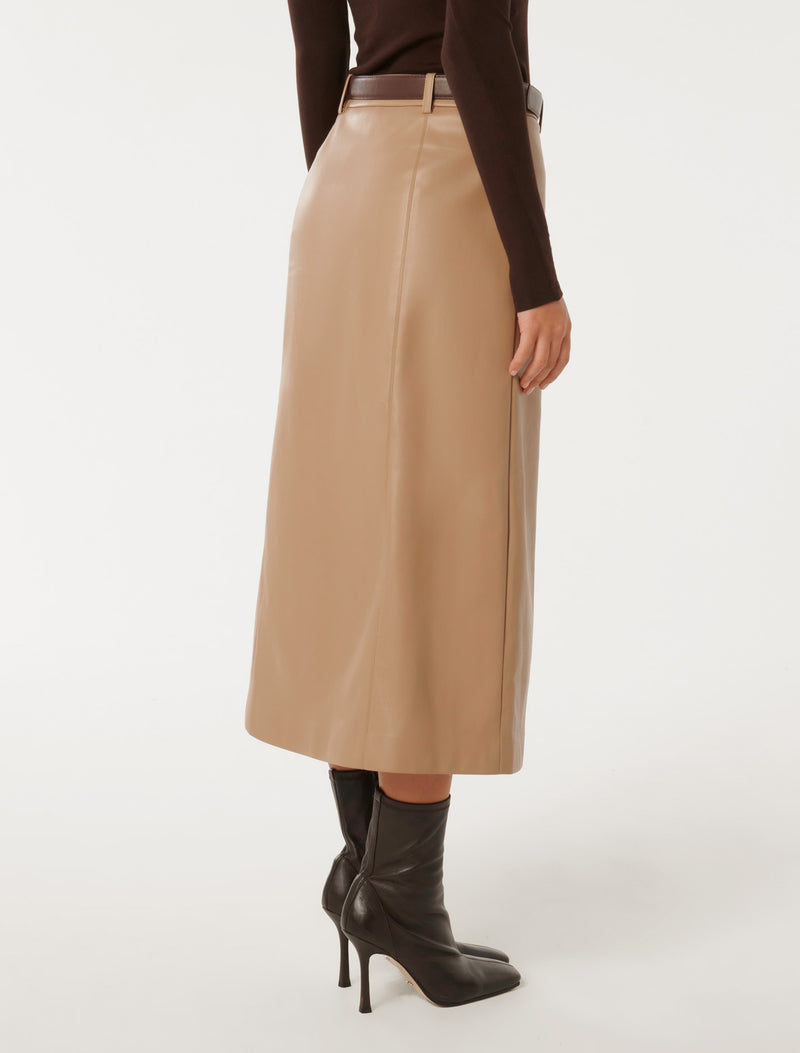 Katy Belted A-Line Midi Skirt Forever New