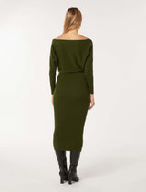 Ciara Tipped Shoulder Midi Dress Forever New