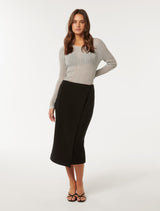 Camilla Crepe Midi Skirt Forever New