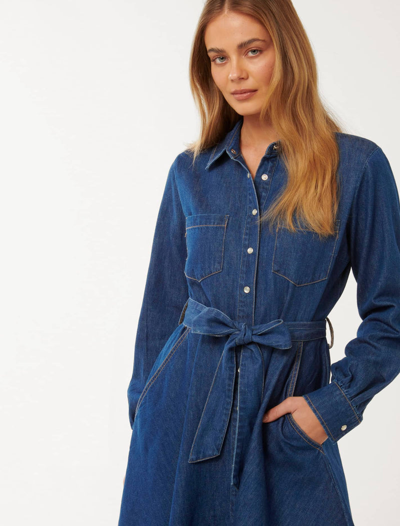 Colette Denim Shirt Dress Forever New