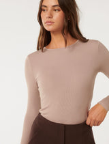 Janelle Long Sleeve Crew Neck Top Forever New