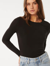 Janelle Long Sleeve Crew Neck Top Forever New