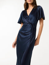 Chelsea Flutter Sleeve Satin Maxi Dress Forever New