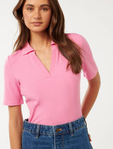 Pamela Polo V-Neck Top Forever New