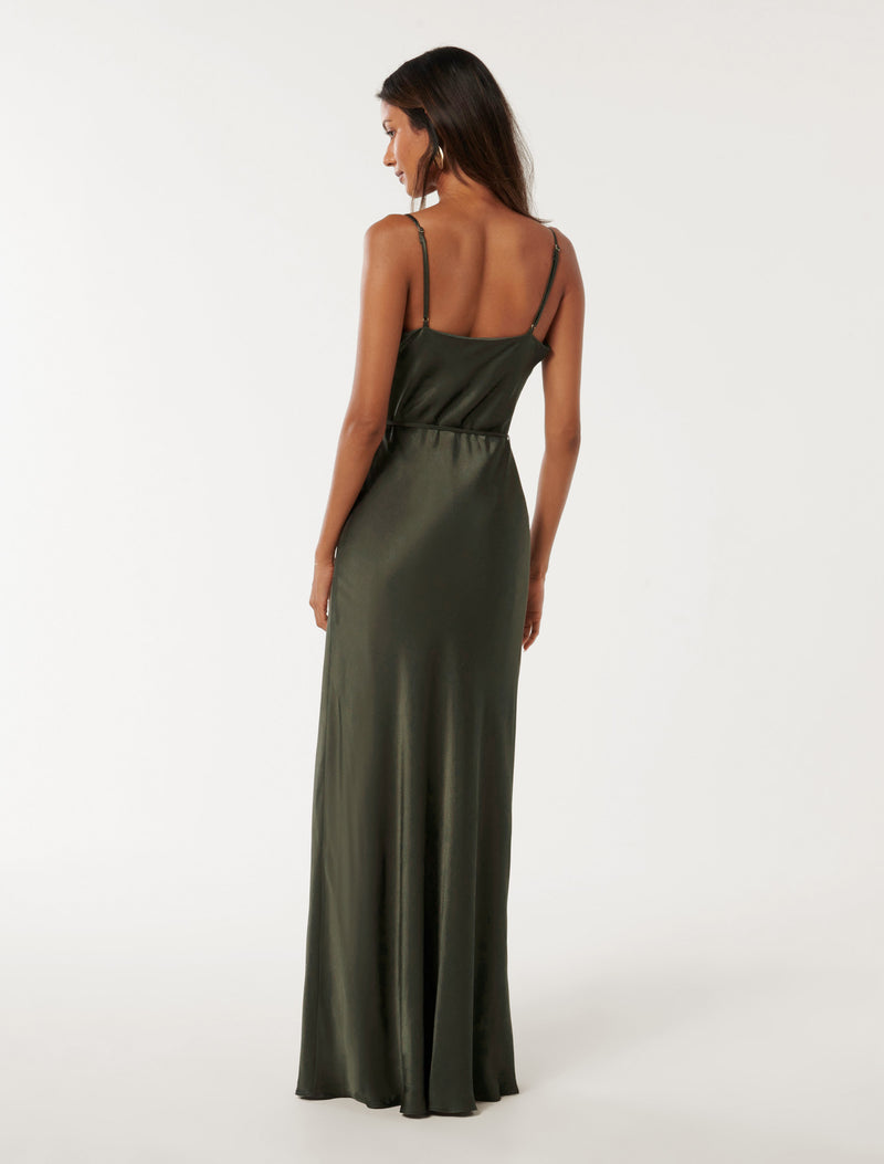 Petite satin maxi dress hotsell