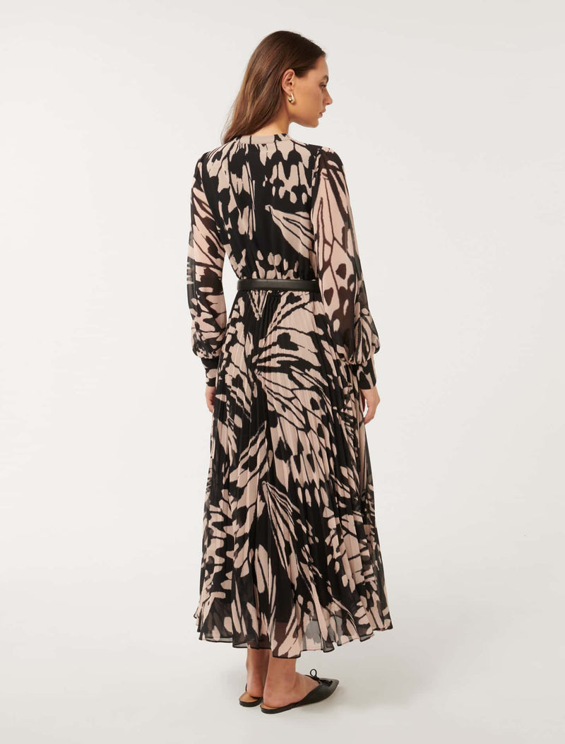 Saskia Pleat Wrap Midi Dress Forever New