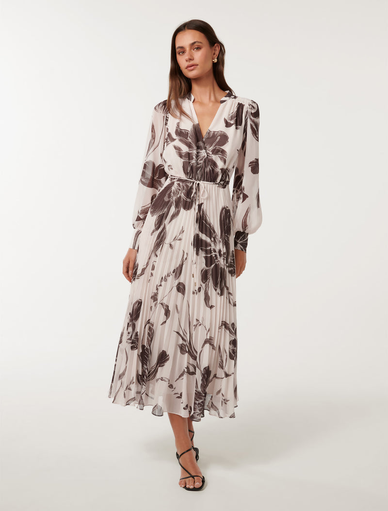 Saskia Pleat Wrap Midi Dress Lula Floral Forever New