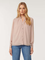 Iris Trim Insert Blouse Forever New