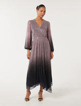 Gisele Ombre Plisse Maxi Dress Forever New