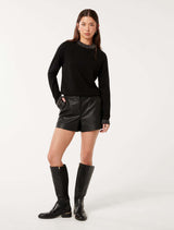 Lonnie Vegan Leather Shorts Forever New