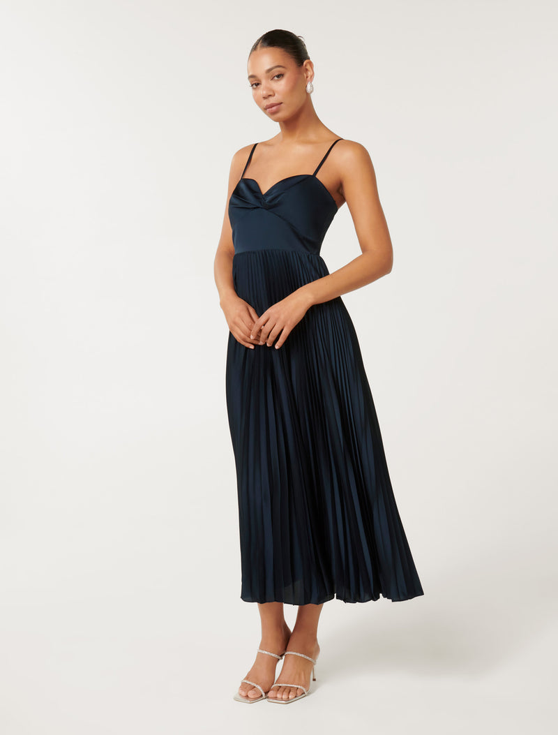 Chloe Pleated Midi Dress Forever New