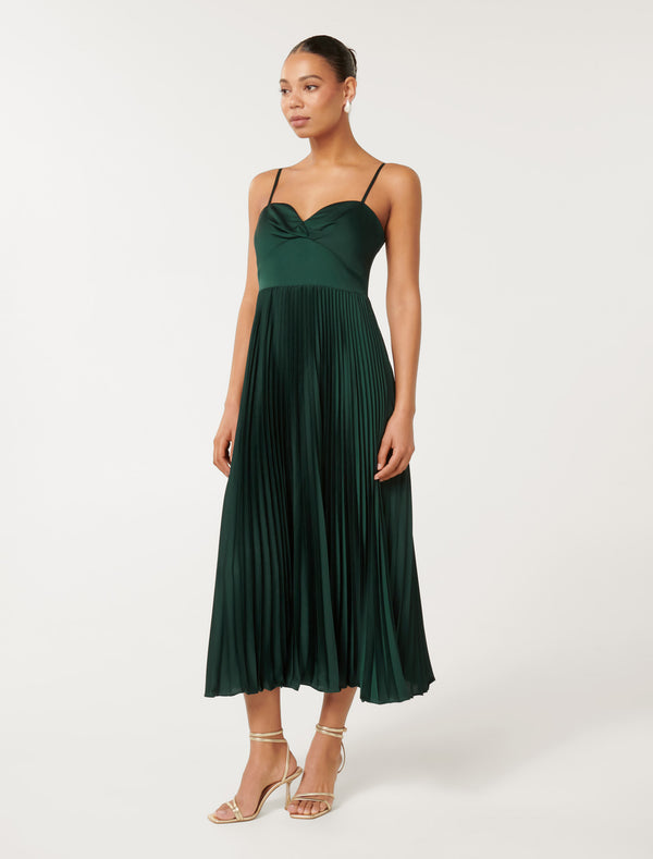 Chloe Pleated Midi Dress Forever New