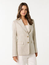 Laura Two Button Linen Blazer Forever New