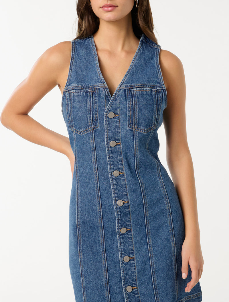 Christine Denim Mini Dress Forever New