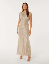 Fallon Metallic Maxi Dress Forever New