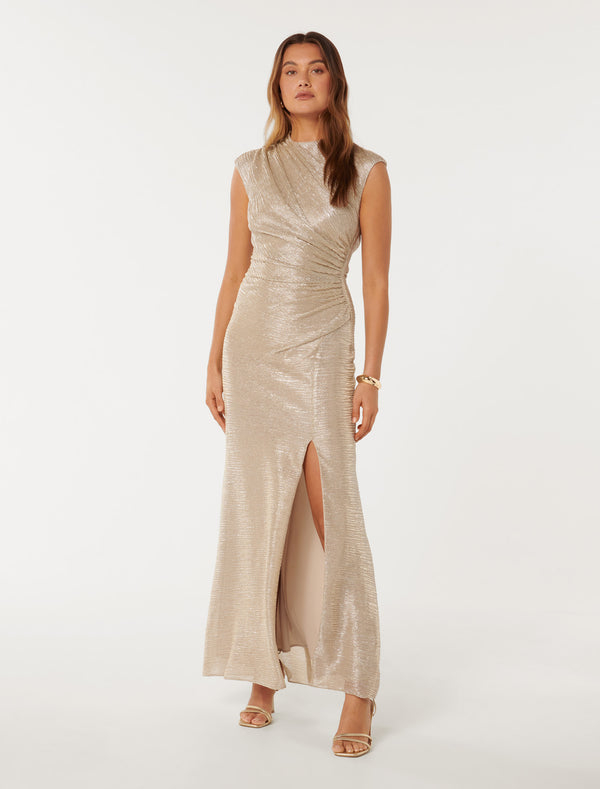 Fallon Metallic Maxi Dress Forever New