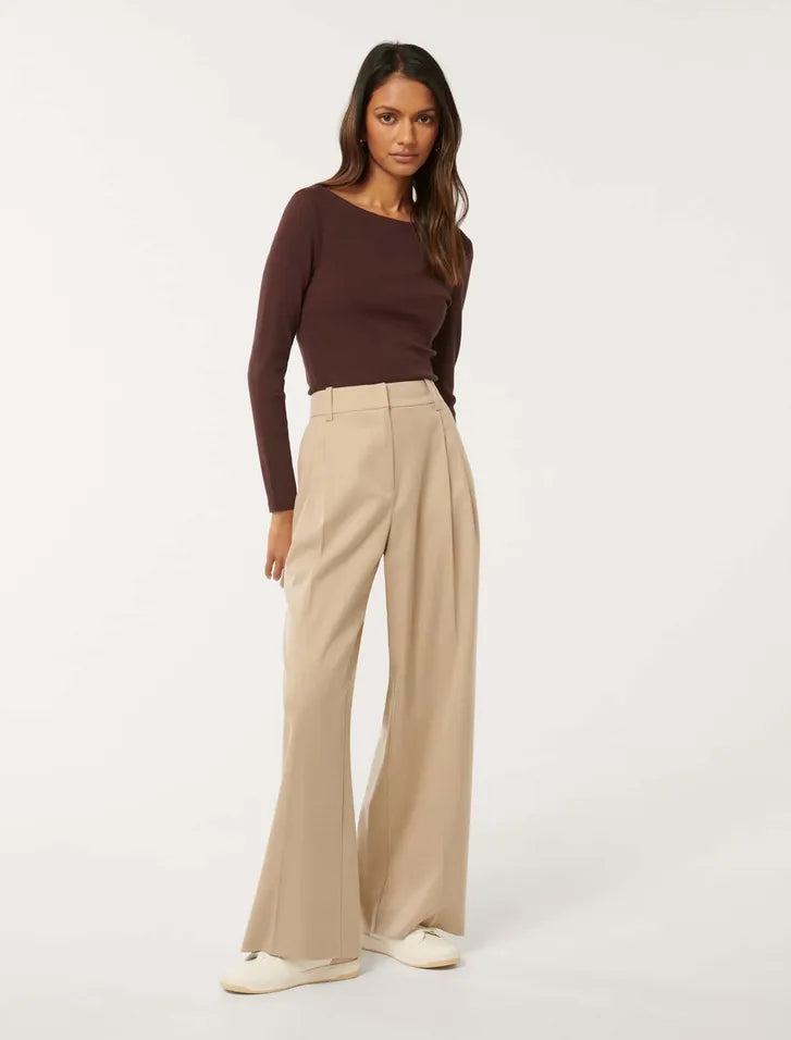 Libby Petite Wide Leg Pants in Neutral Size 12