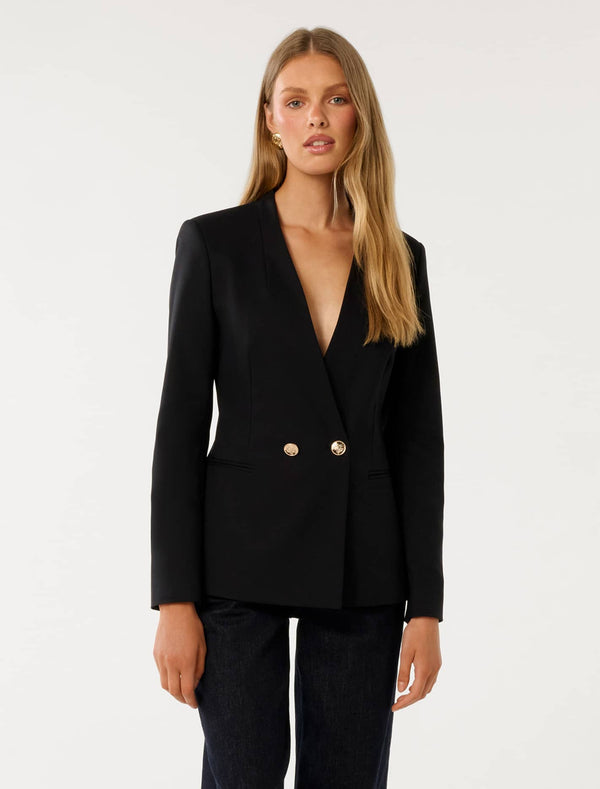 Taylor Double Breasted Blazer Navy Forever New