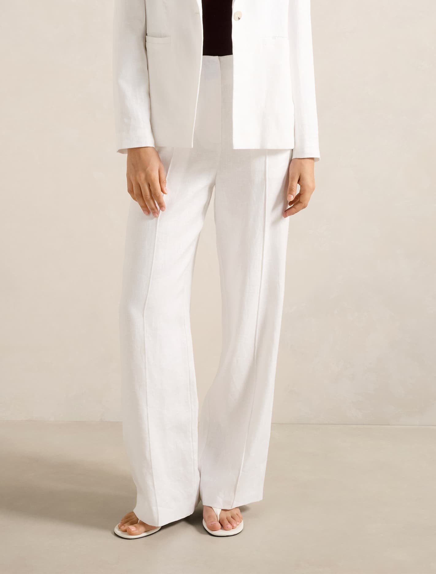 Posey Linen Wide Leg Pants Porcelain Forever New