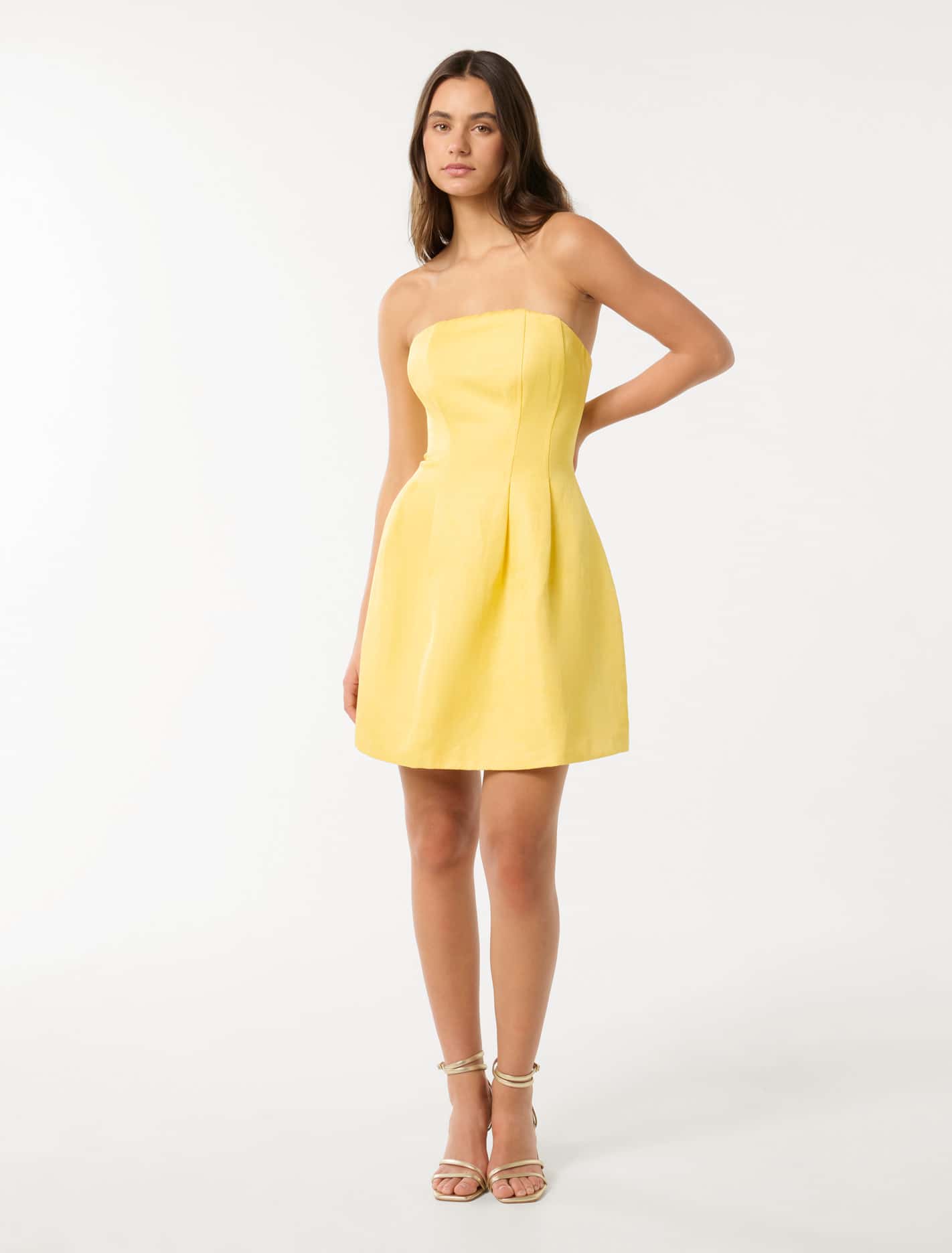 Shayla Strapless Mini Dress Aspen Gold