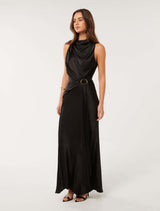 Cassie Satin Draped Midi Dress Forever New