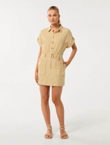 Bree Utility Mini Dress Forever New