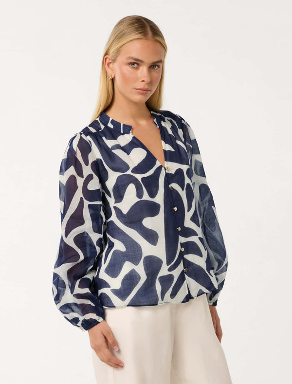 Adaline Ramie Blouse Forever New