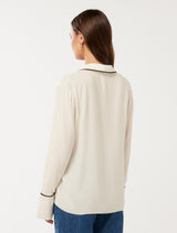 Liza Longsleeve Tipping Shirt Forever New