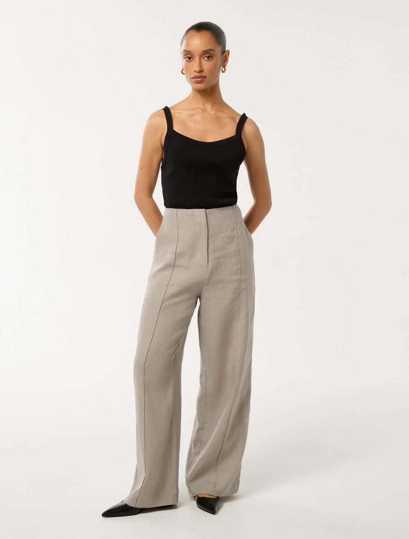 Posey Petite Linen Wide Leg Pants Forever New