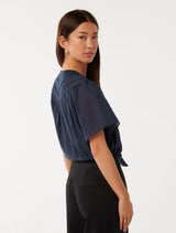 Luka Trimmed Yoke Blouse Forever New