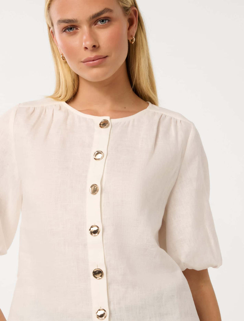 Riley Button Front Top Forever New