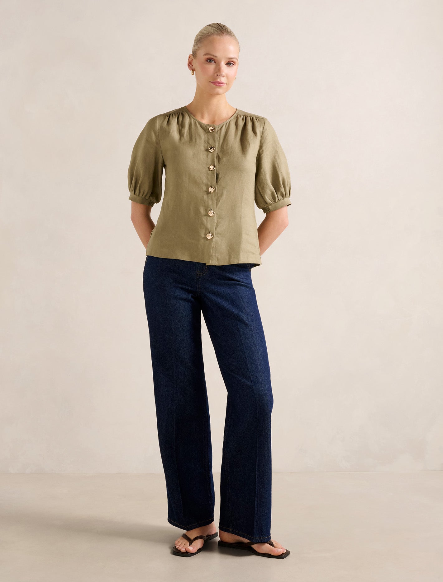 Riley Button Front Top Forever New