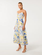 Chiara Printed Panel Midi Dress Forever New