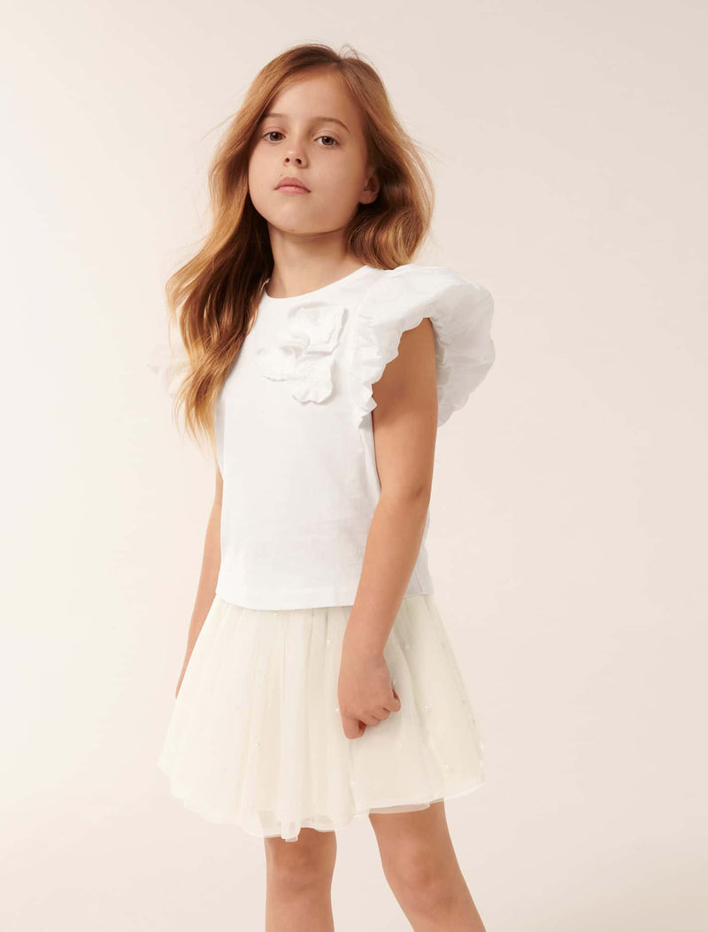 Joy Puff Sleeve Flower Girls T-shirt Forever New