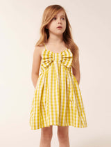 Helena Bow Gingham Girls Dress Forever New