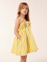 Helena Bow Gingham Girls Dress Forever New