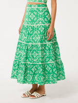 Mona Binding Tiered Midi Skirt Forever New