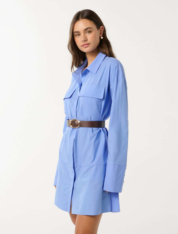 Rayne Front Pocket Cotton Shirt Dress Forever New