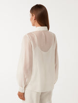 Azura Embroidered Shirt With Tucks Forever New