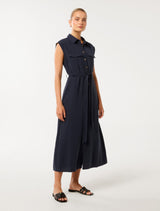 Mikayla Tie Belt Button Up Midi Dress Forever New