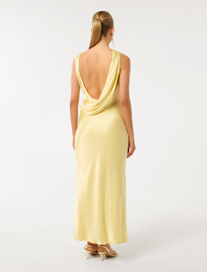 Eileen Open Back Satin Maxi Dress Forever New