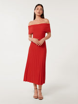 Skye Bardot Knit Midi Dress Forever New