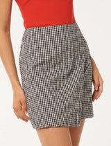 Nolani Gingham Wrap Mini Skirt Forever New